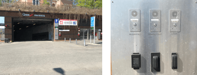 At the Aimo Park Finlandia entrance gate select 'Musiikkitalo' on the intercom.